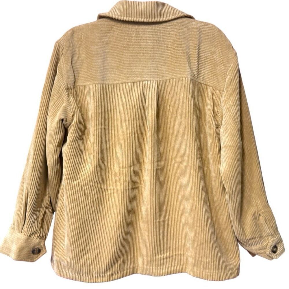 Tan Corduroy Button Up Jacket - Sherpa Lined Size Large NWT - Love Tree - Picture 12 of 13